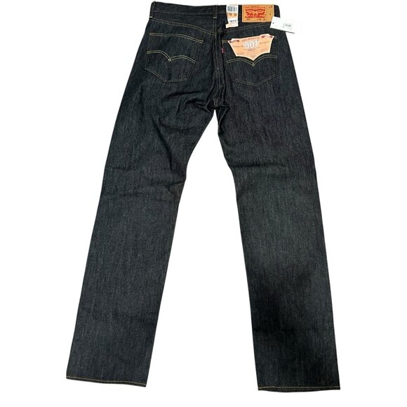 Levi's 501 Original Fit Shrink To Fit Button Fly Jeans 32 x 34 Dark Wash NWT - Picture 1 of 10